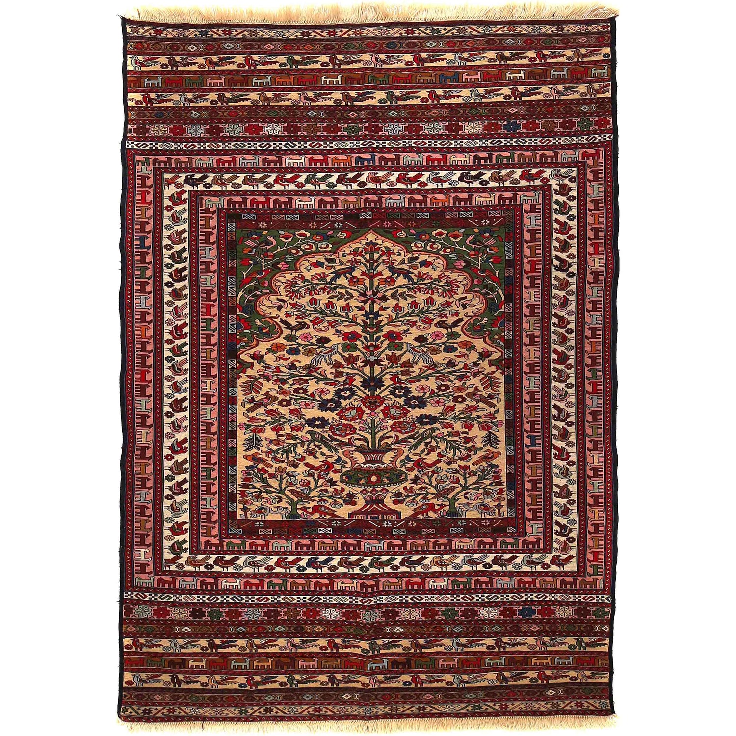 Handmade Maliki Kilim 4' 6" x 6' 5" ft / 136 x 195 cm - No. Y16171