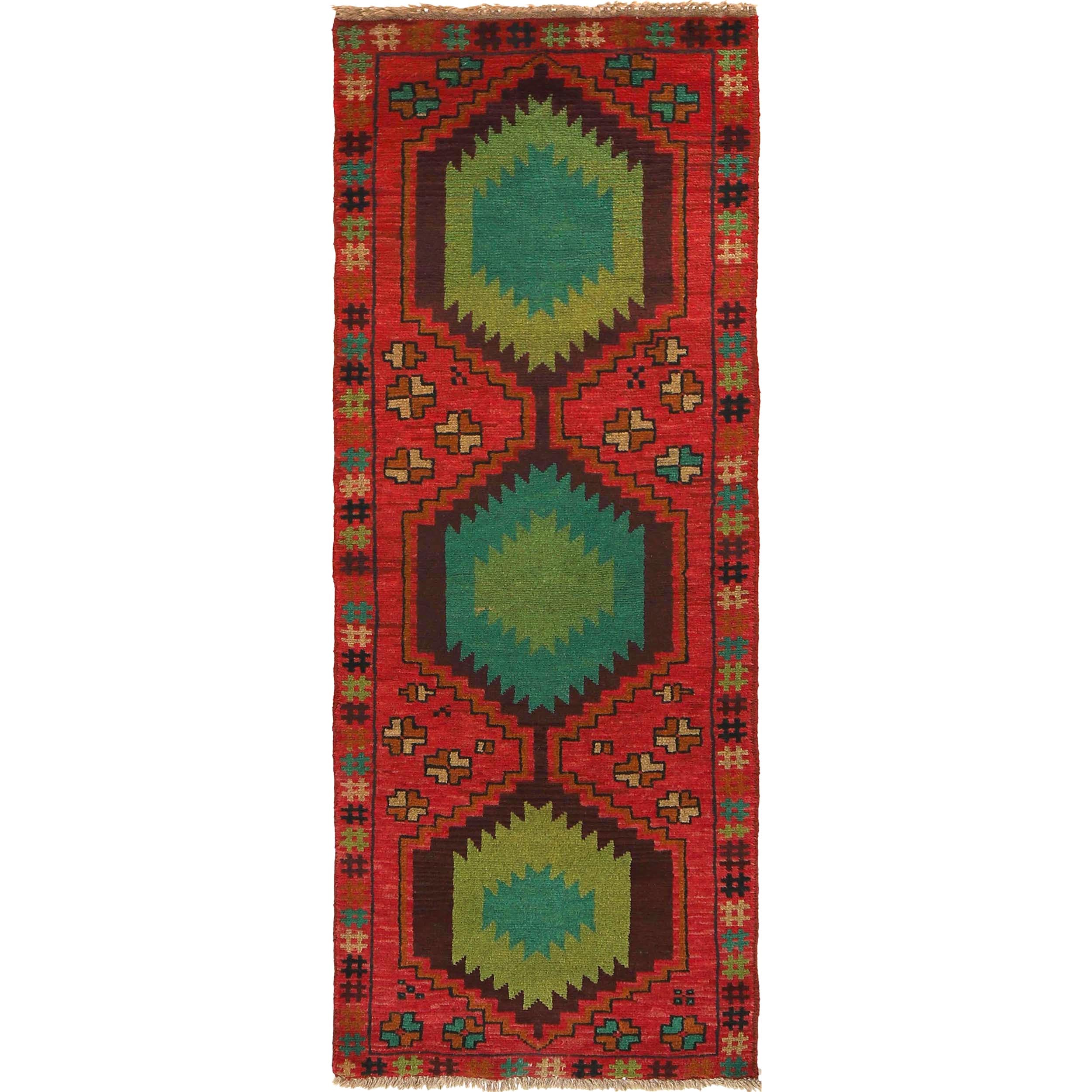 Red Color Baloch Runner 2' 0" x 6' 8" ft / 62 x 202 cm - No. Y16316