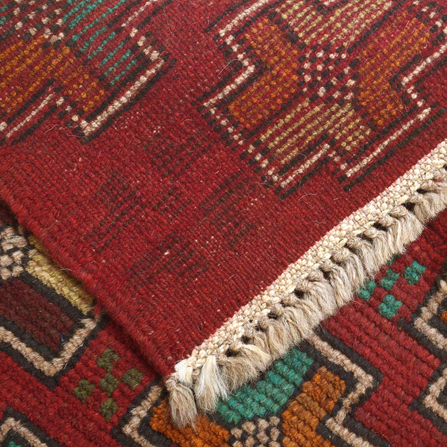 Red Color Baloch Runner 1' 11" x 6' 8" ft / 58 x 203 cm - No. Y16319