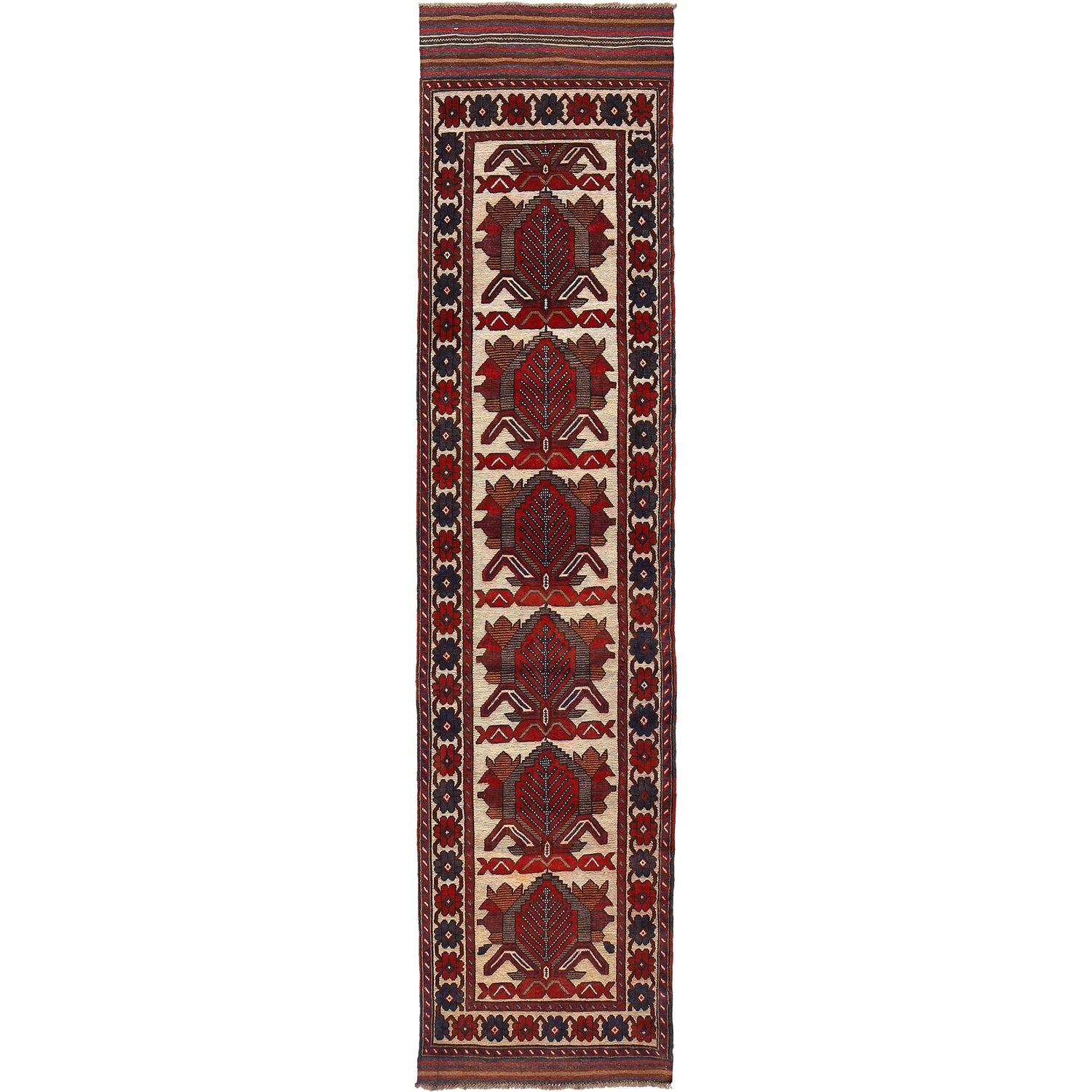 Handmade Barjista Kilim Runner Rug 2' 6" x 11' 3" ft / 75 x 342 cm - No. Y16361