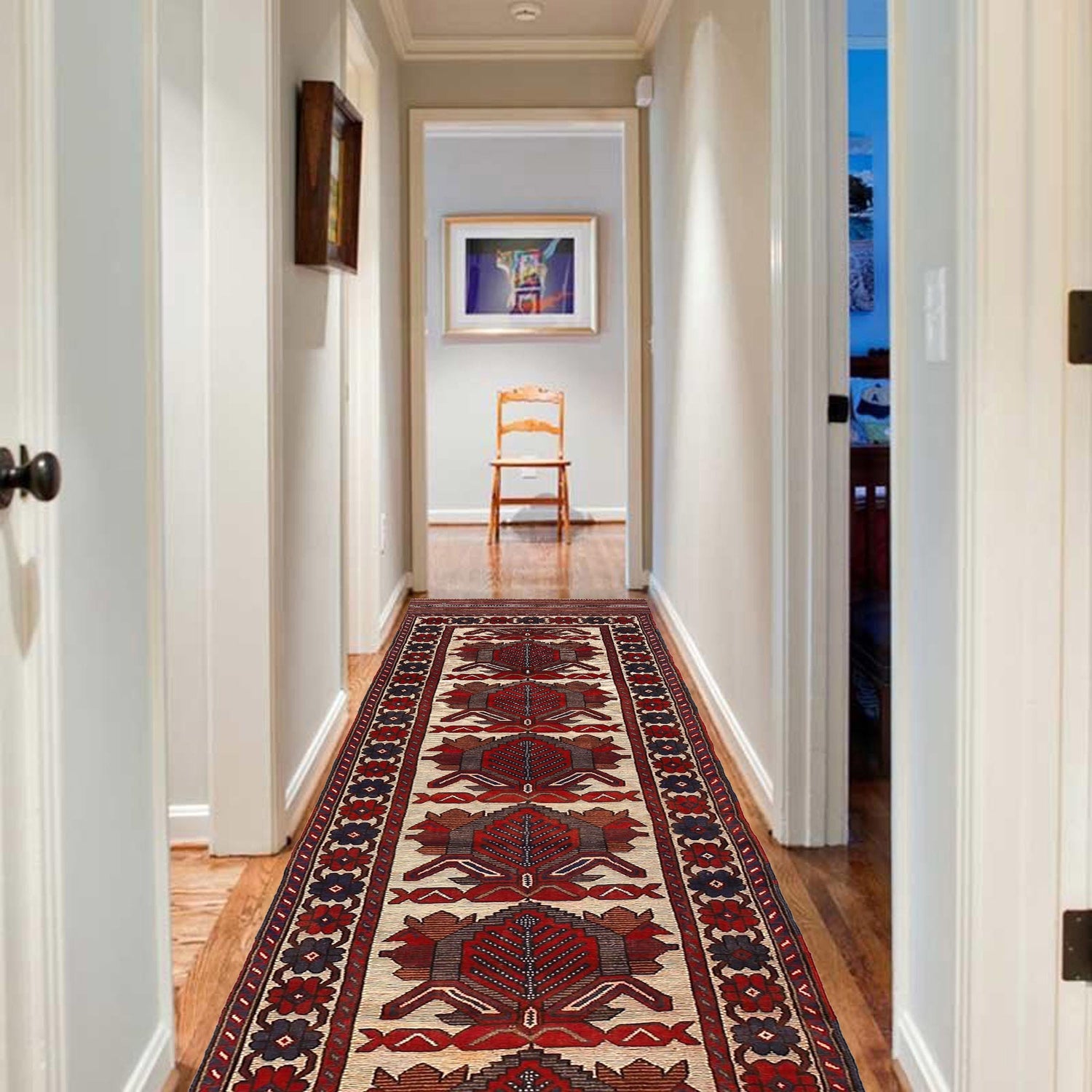 Handmade Barjista Kilim Runner Rug 2' 6" x 11' 3" ft / 75 x 342 cm - No. Y16361