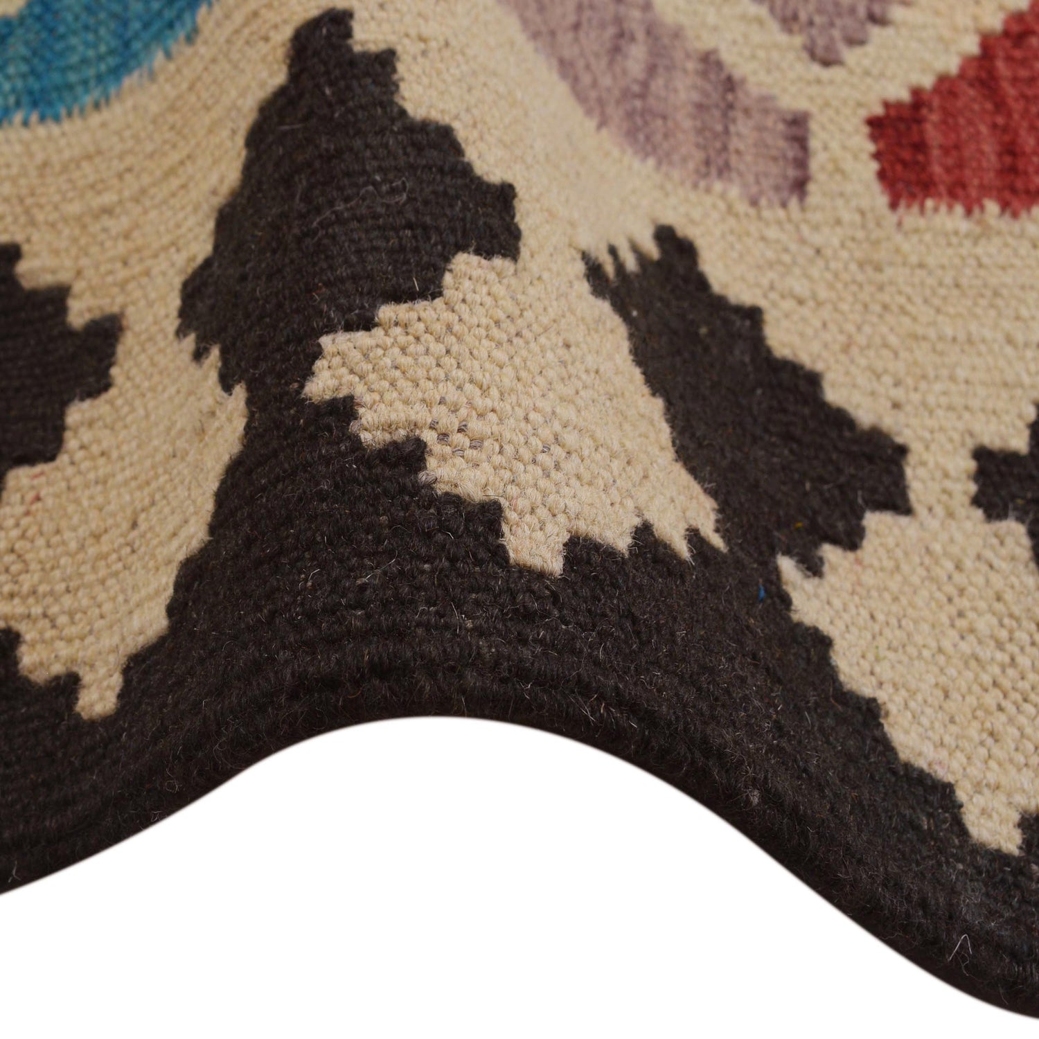 Colorful Flat-Weave Wool Kilim 7' 4" x 9' 10" ft / 224 x 299 cm - No. Y31565