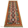 Hand Knotted Afghan Style Kilim Runner 2' 7" x 8' 2" ft / 79 x248 cm - No. Y31573