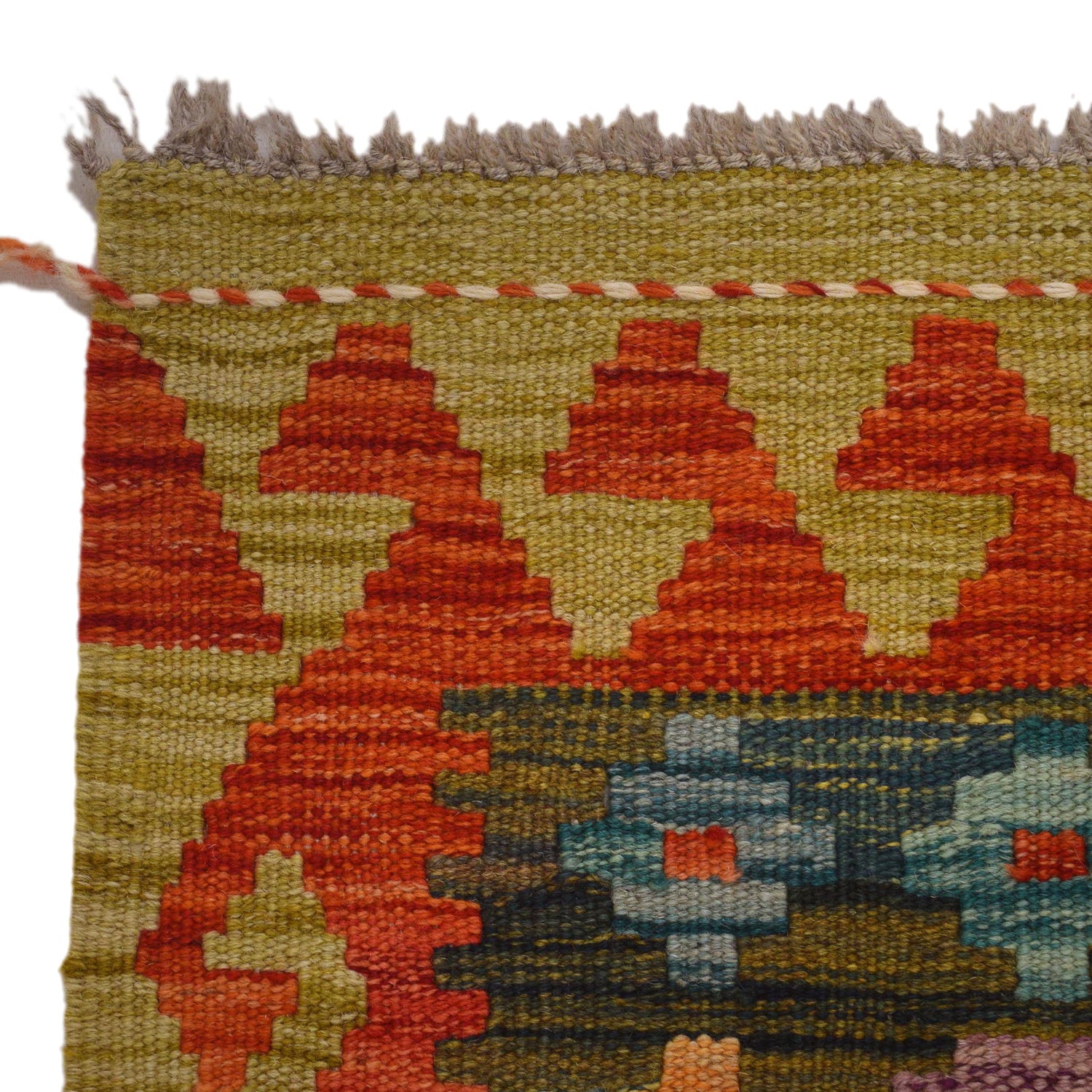 Hand Knotted Afghan Style Kilim Runner 2' 7" x 8' 2" ft / 79 x248 cm - No. Y31573