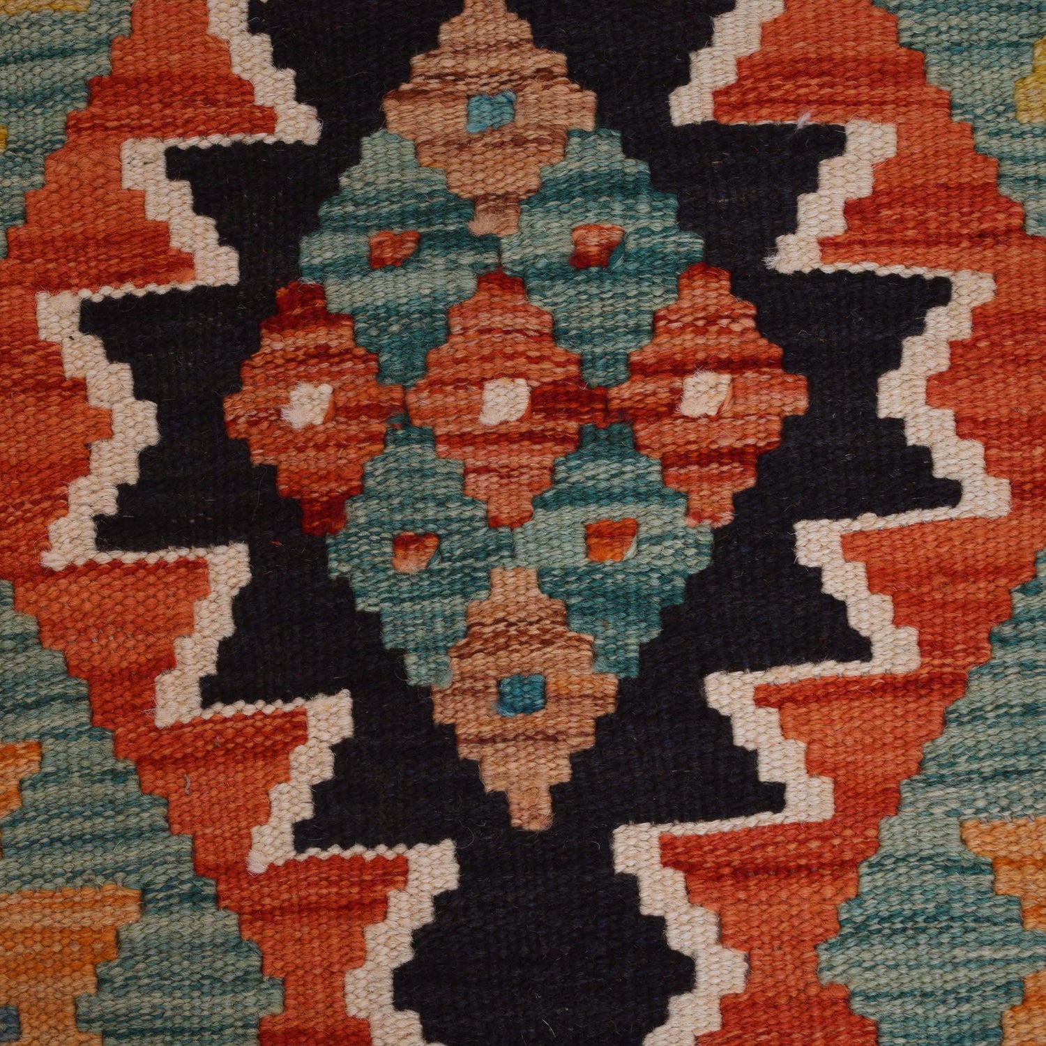 Hand Knotted Afghan Style Kilim Runner 2' 7" x 8' 2" ft / 79 x248 cm - No. Y31573