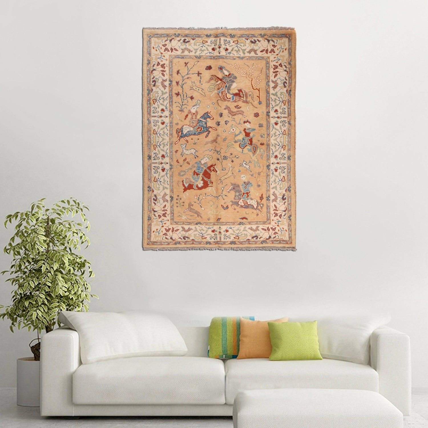 Handmade Pictorial Carpet 4' 0" x 5' 10" ft / 123 x 177 cm - No. Y33029