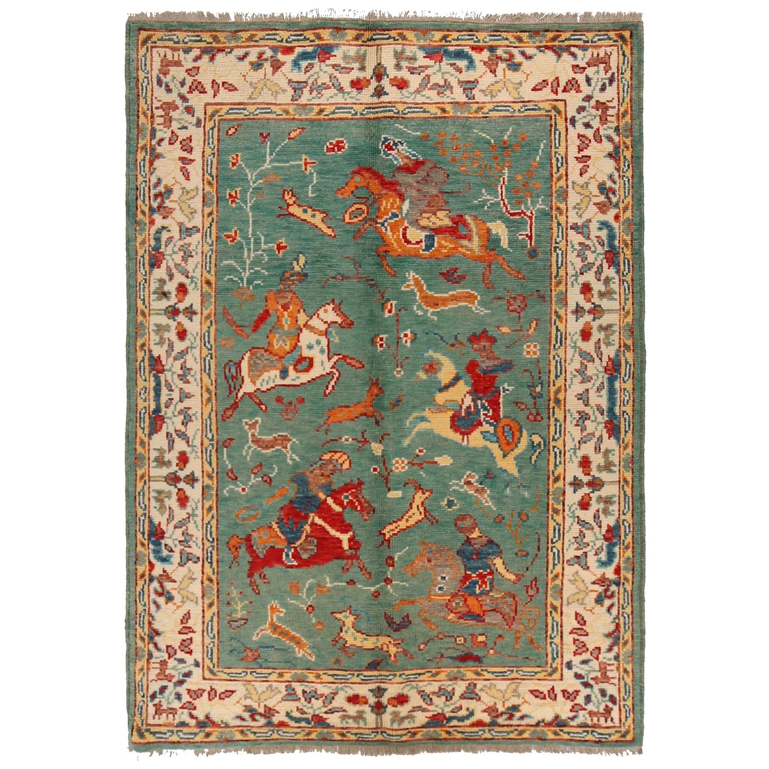 Handmade Pictorial Carpet 4' 0" x 5' 11" ft / 121 x 181 cm - No. Y33032