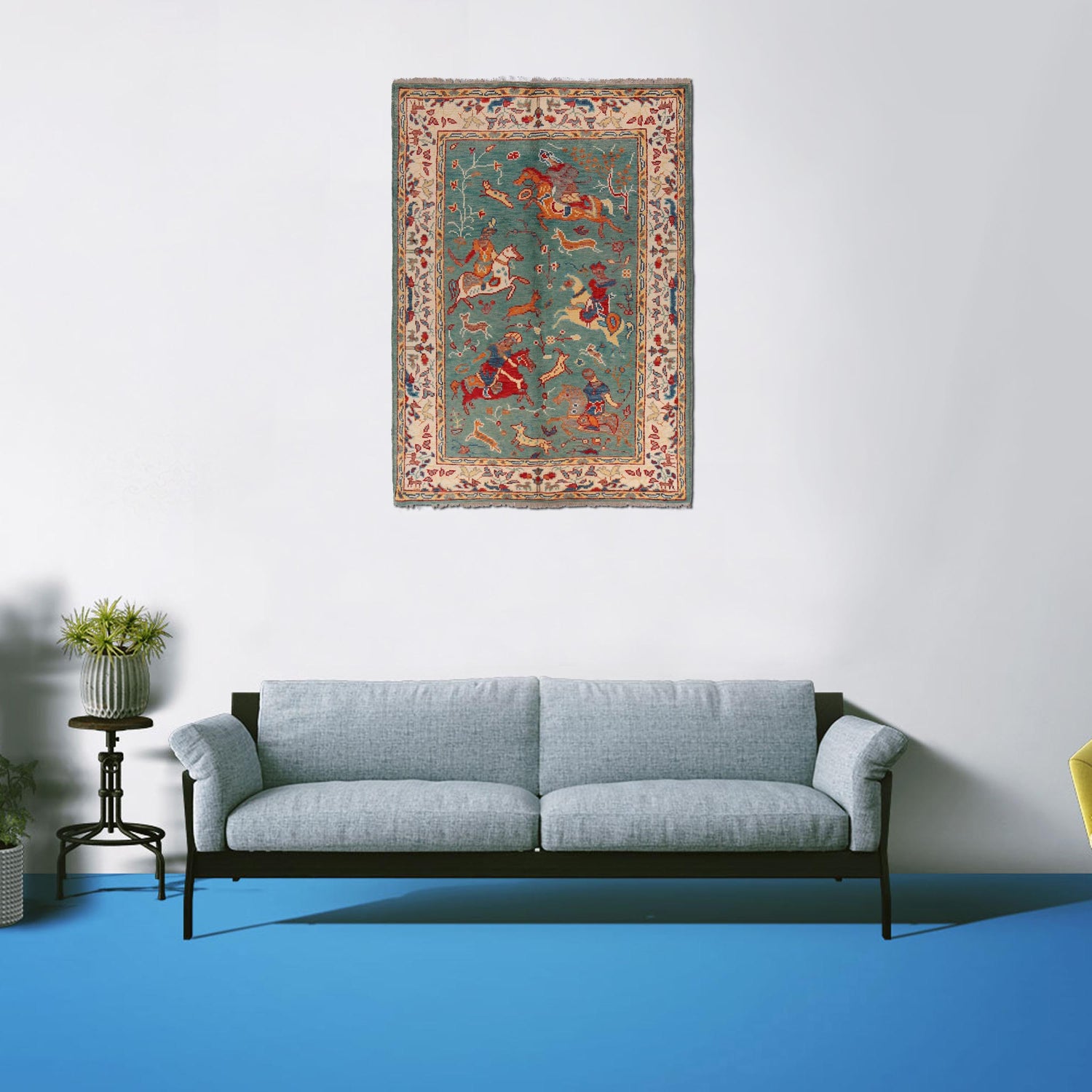 Handmade Pictorial Carpet 4' 0" x 5' 11" ft / 121 x 181 cm - No. Y33032