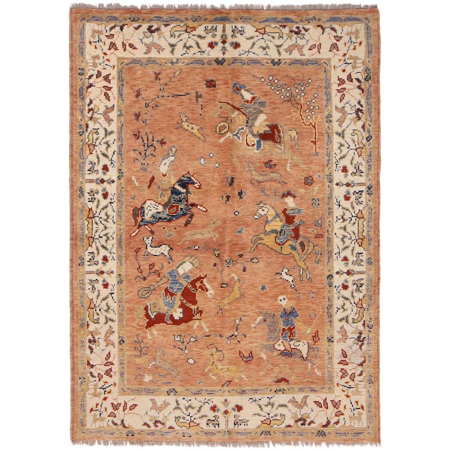 Handmade Picture Area Rug 4' 4" x 5' 10" ft / 131 x 179 cm - No. Y33033