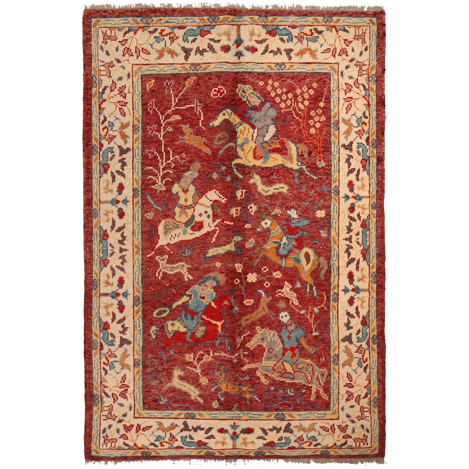 Handmade Picture Area Rug 3' 11" x 6' 0" ft / 119 x 184 cm - No. Y33035