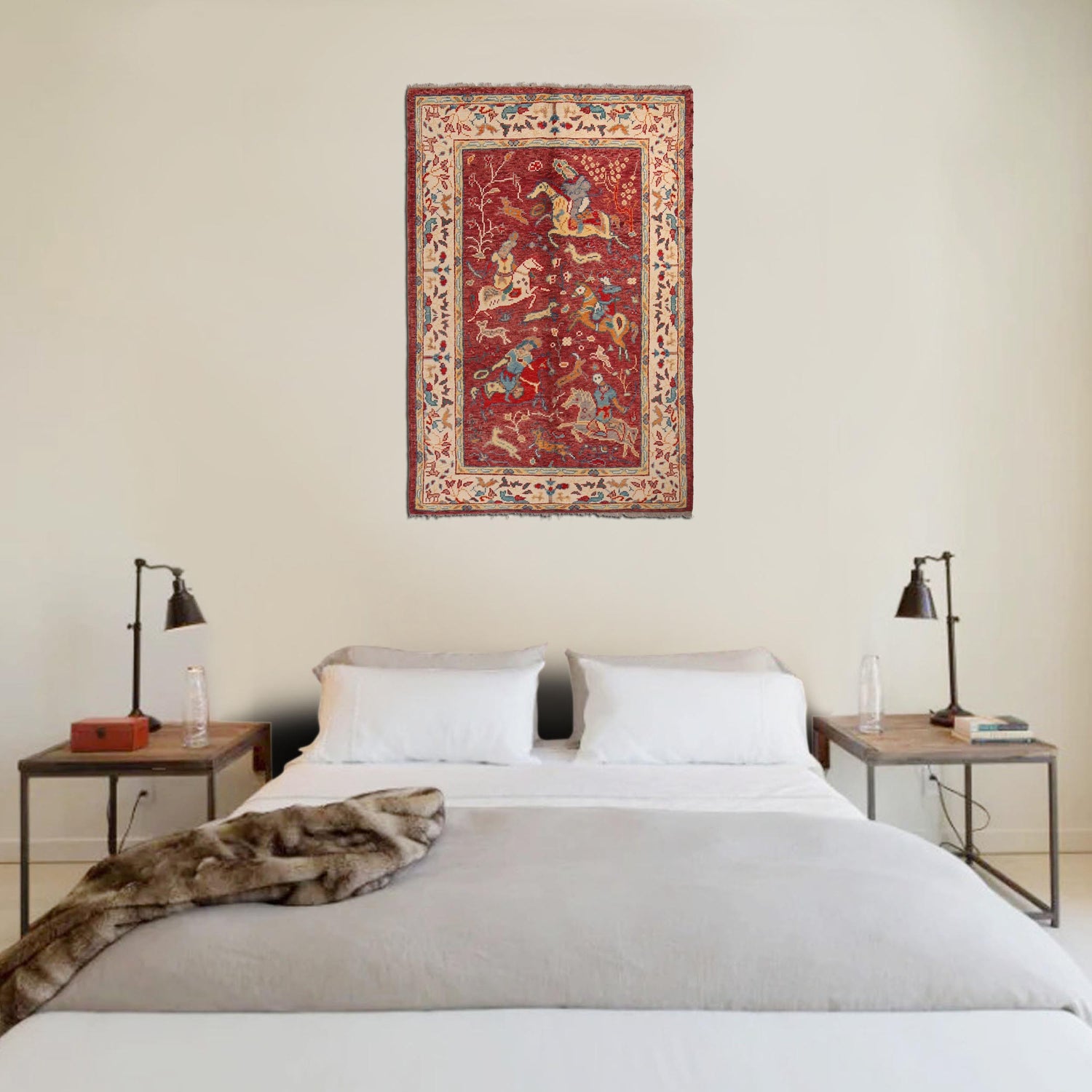 Handmade Picture Area Rug 3' 11" x 6' 0" ft / 119 x 184 cm - No. Y33035