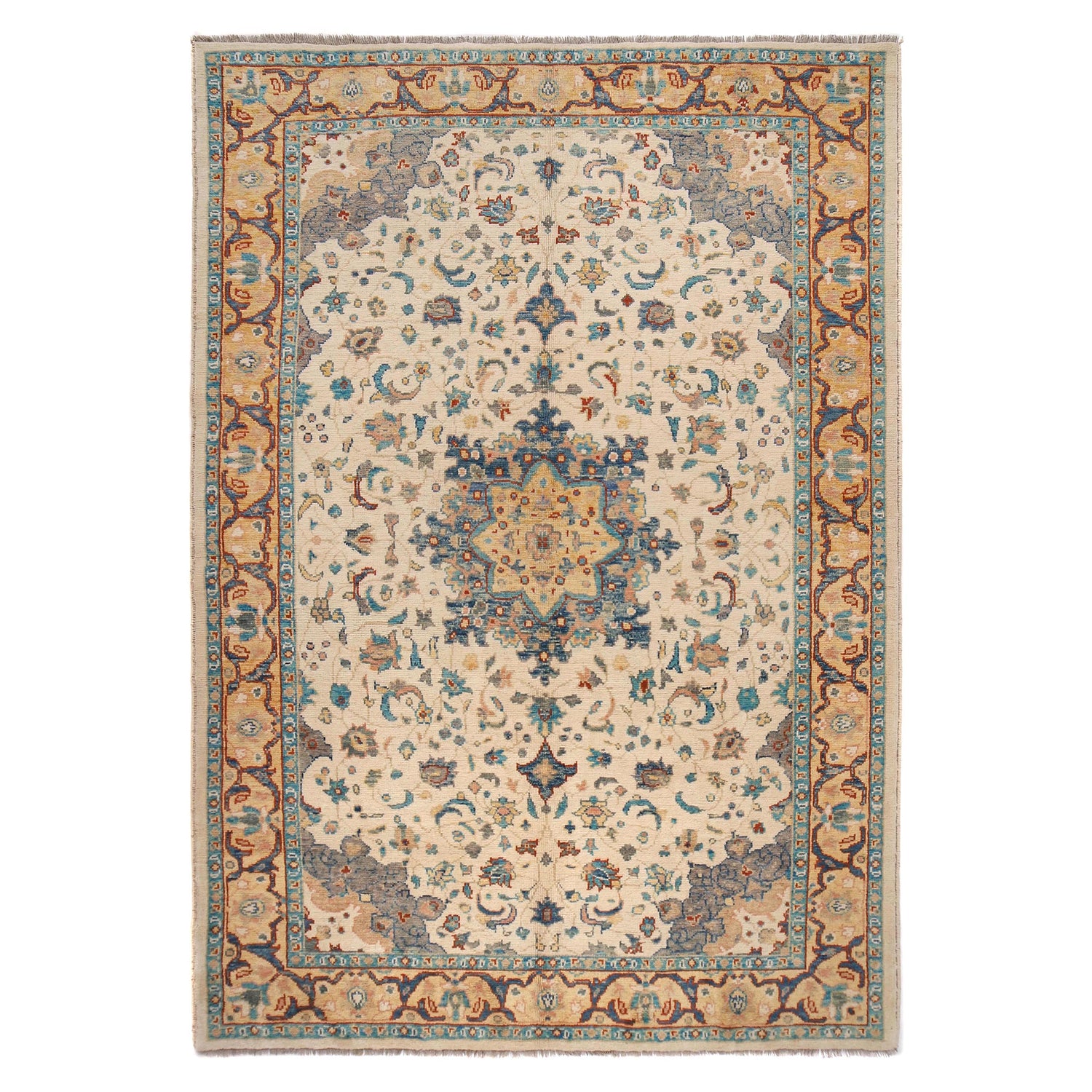 Handmade Persian Design Heriz Carpet 6' 7" x 9' 8" ft / 200 x 294 cm - No. Y33036