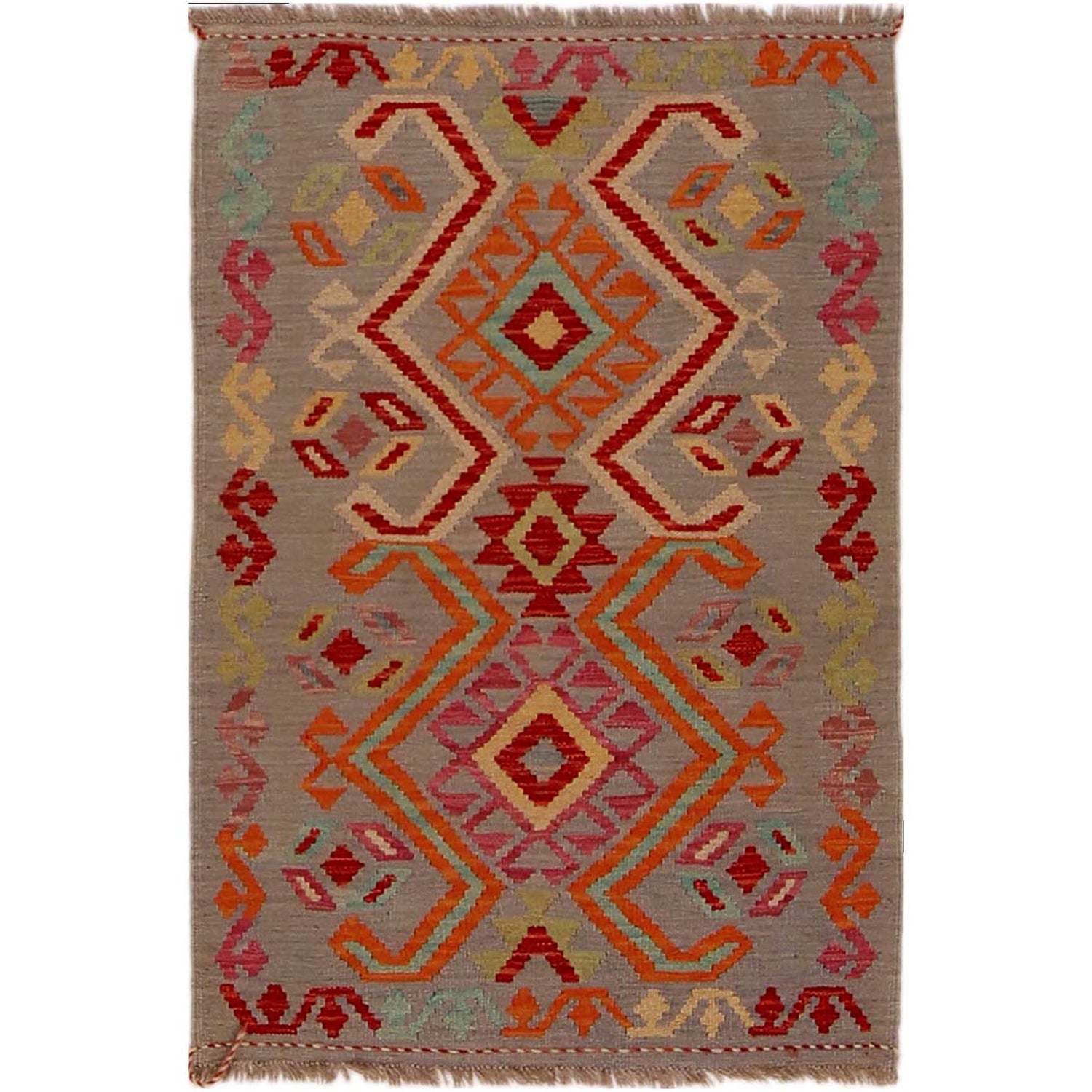 Hand Knotted Flatweave Kilim 2' 8" x 3' 11" ft / 82 x 120 cm - No. Y35092