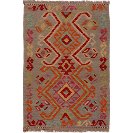 Hand Knotted Flatweave Kilim 2' 8" x 3' 11" ft / 82 x 120 cm - No. Y35092