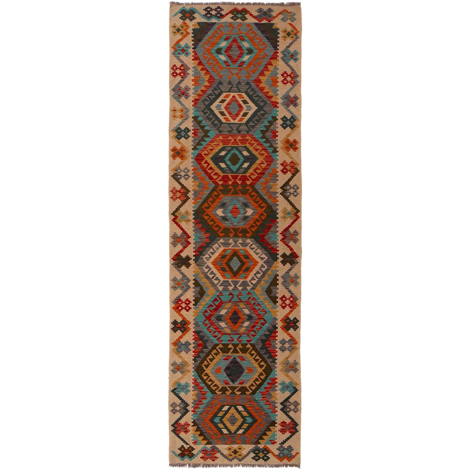 Long Chobi Kilim Runner 2' 9" x 9' 9" ft / 83 x 296 cm - No. Y35094