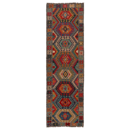 Long Chobi Kilim Runner 2' 10" x 9' 9" ft / 87 x 297 cm - No. Y35095