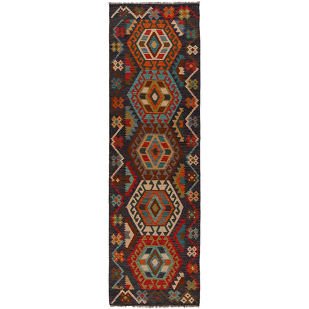 Hand Knotted Flatweave Kilim Runner 2' 9" x 9' 9" ft / 84 x 297 cm - No. Y35100