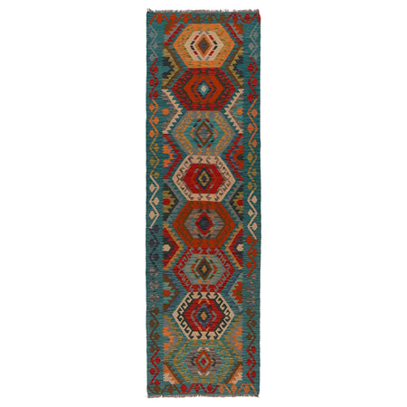 Handmade Afghan Vegetable Kilim Runner 2' 9" x 9' 8" ft / 84 x 294 cm - No. Y35101