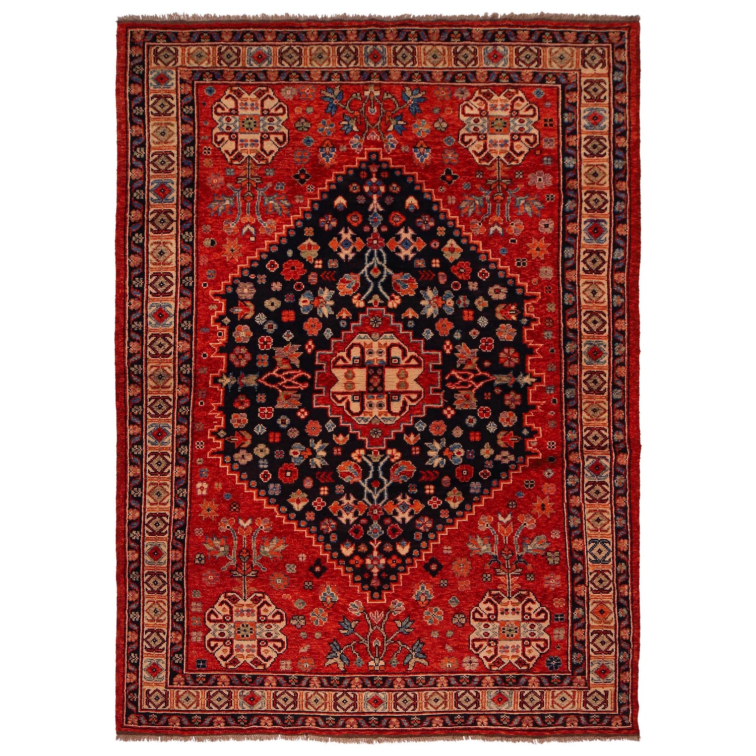 Shirazi Hand Knotted Carpet 6' 7" x 9' 8" ft / 200 x 295 cm - No. Y35652