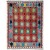 Multi Color ful Flat-Weave Wool Kilim 4' 9" x 6' 6" ft / 145 x 197 cm - No. Y37267