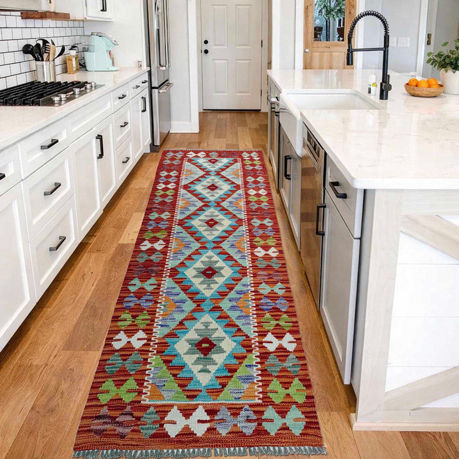 Short Chobi Kilim Runner 2' 5" x 6' 6" ft / 74 x 199 cm - No. Y37275
