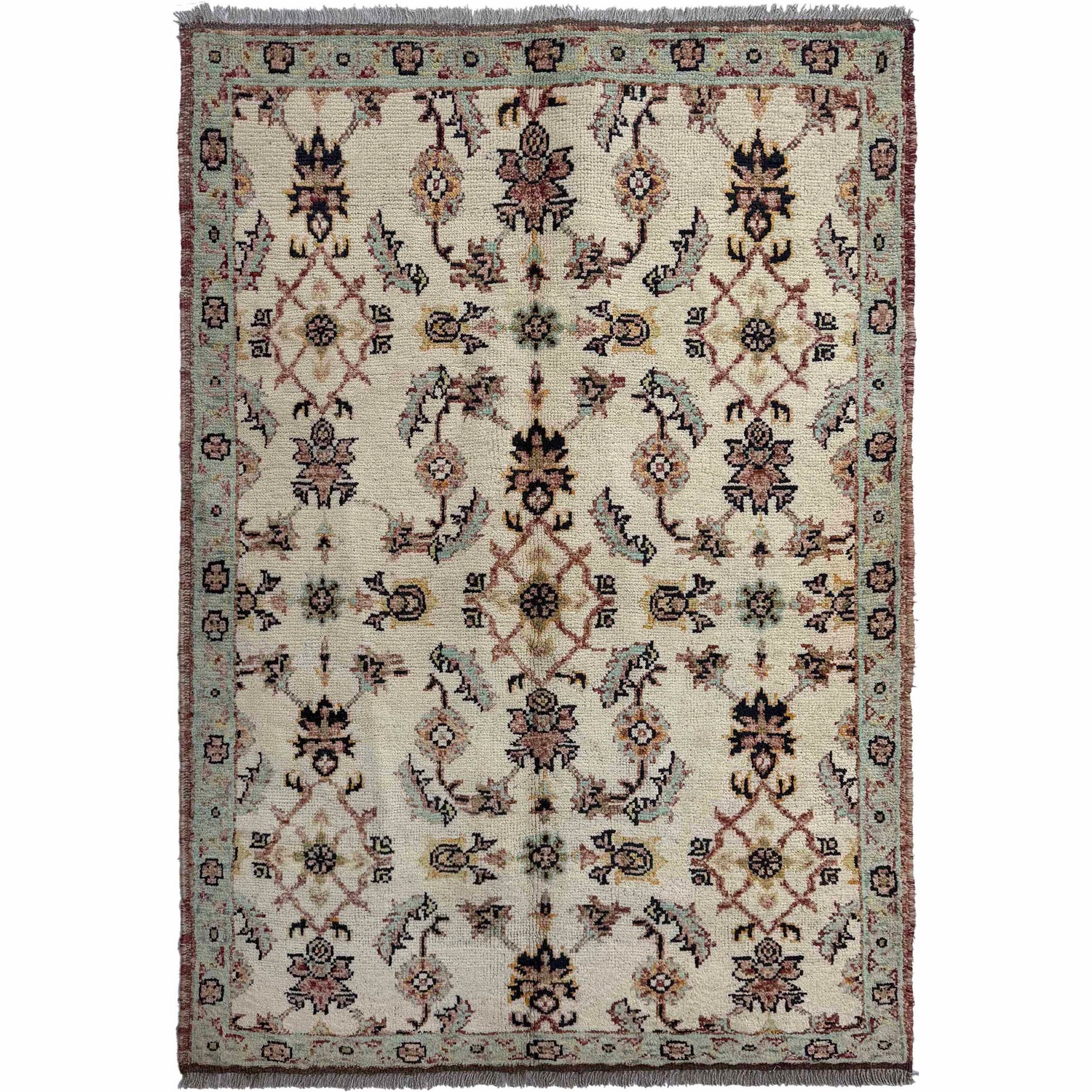 Modern Oushak Area Rug 3' 11" x 5' 9" ft / 120 x 175 cm - No. Y37279