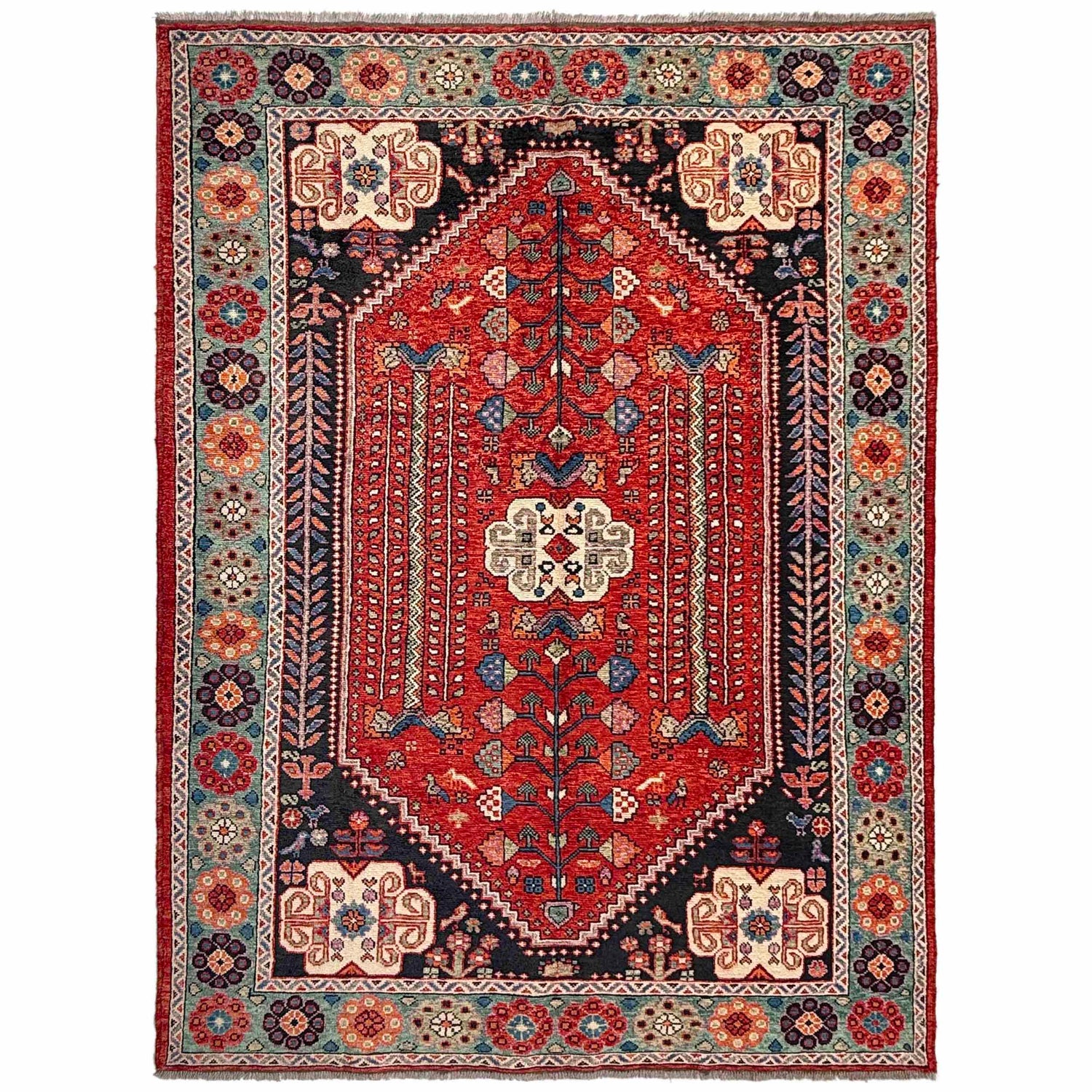 Shirazi Hand Knotted Carpet 6' 9" x 10' 0" ft / 206 x 305 cm - No. Y37284