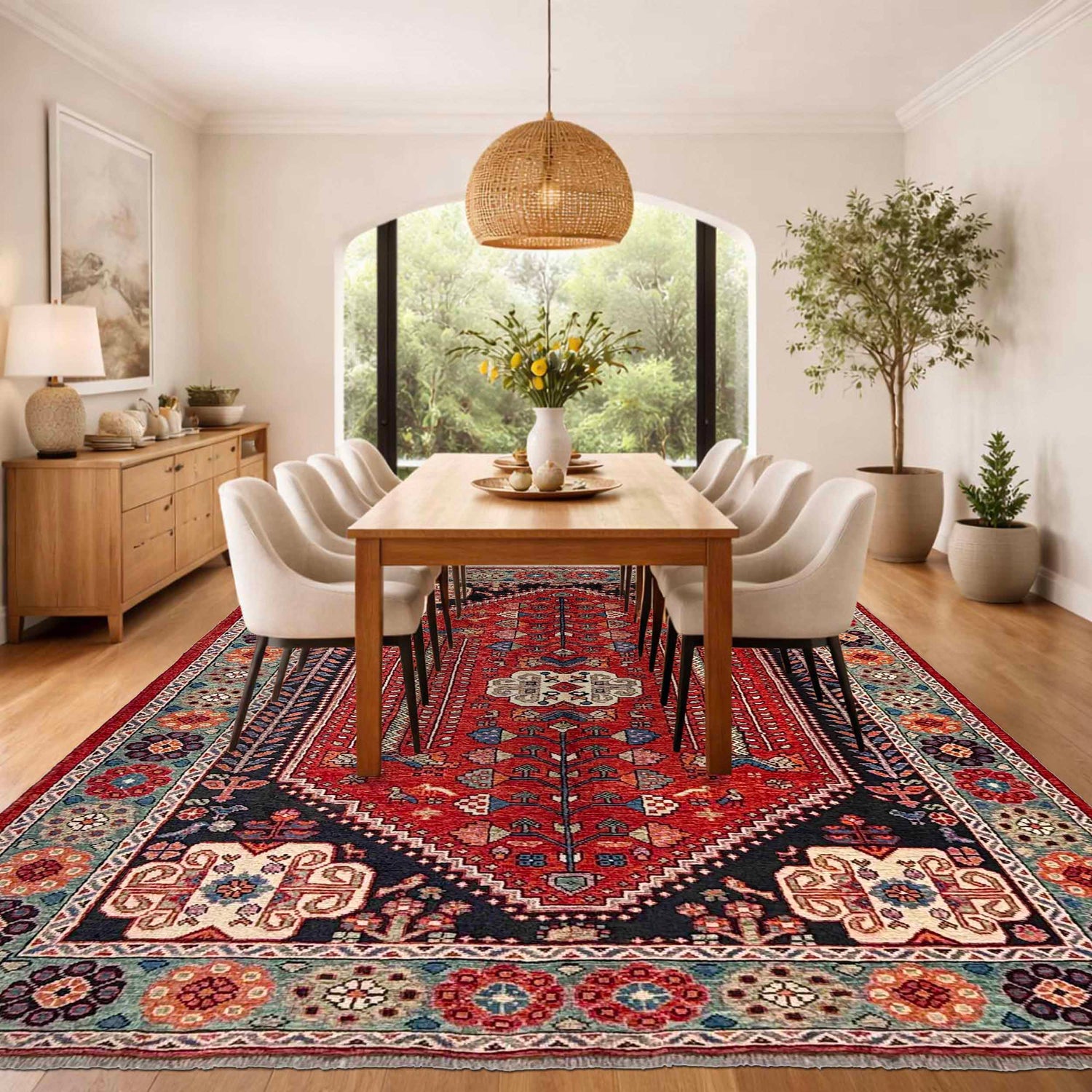 Shirazi Hand Knotted Carpet 6' 9" x 10' 0" ft / 206 x 305 cm - No. Y37284