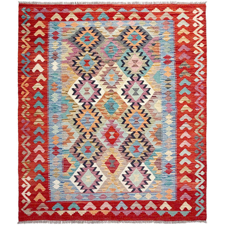 Hand Knotted Flatweave Kilim 5' 1" x 6' 8" ft / 155 x 203 cm - No. Y37290
