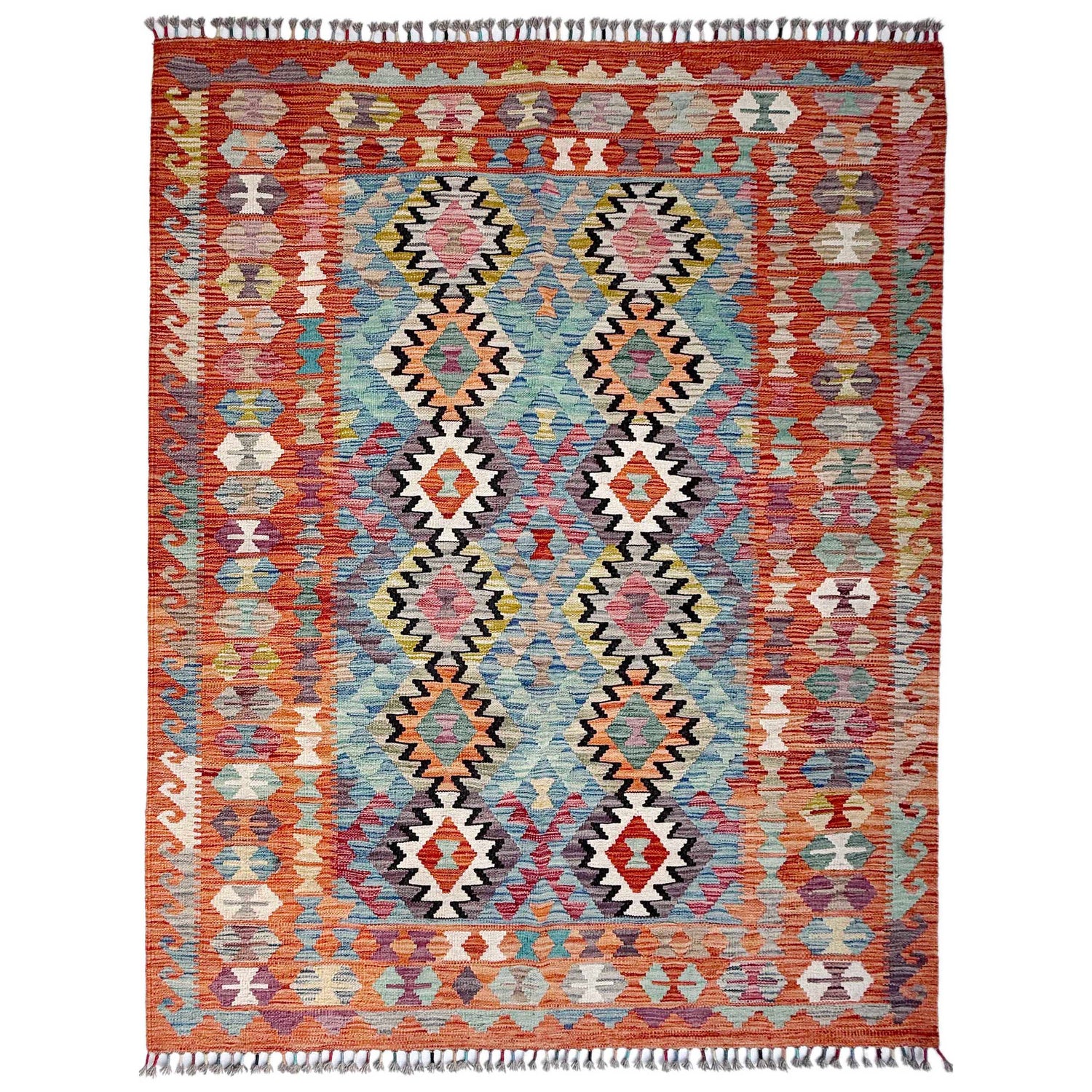 Handmade Vegetable Kilim 5' 1" x 6' 5" ft / 154 x 196 cm - No. Y37301