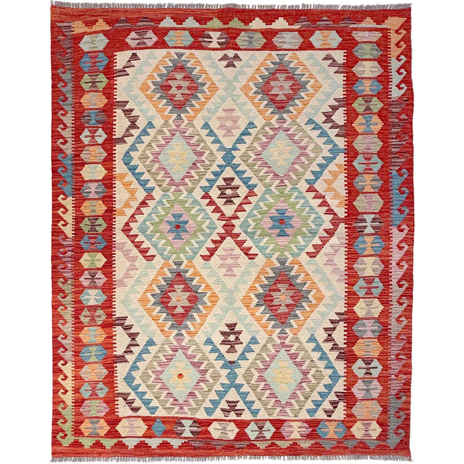 Handmade Vegetable Kelim 5' 1" x 6' 8" ft / 154 x 202 cm - No. Y37307