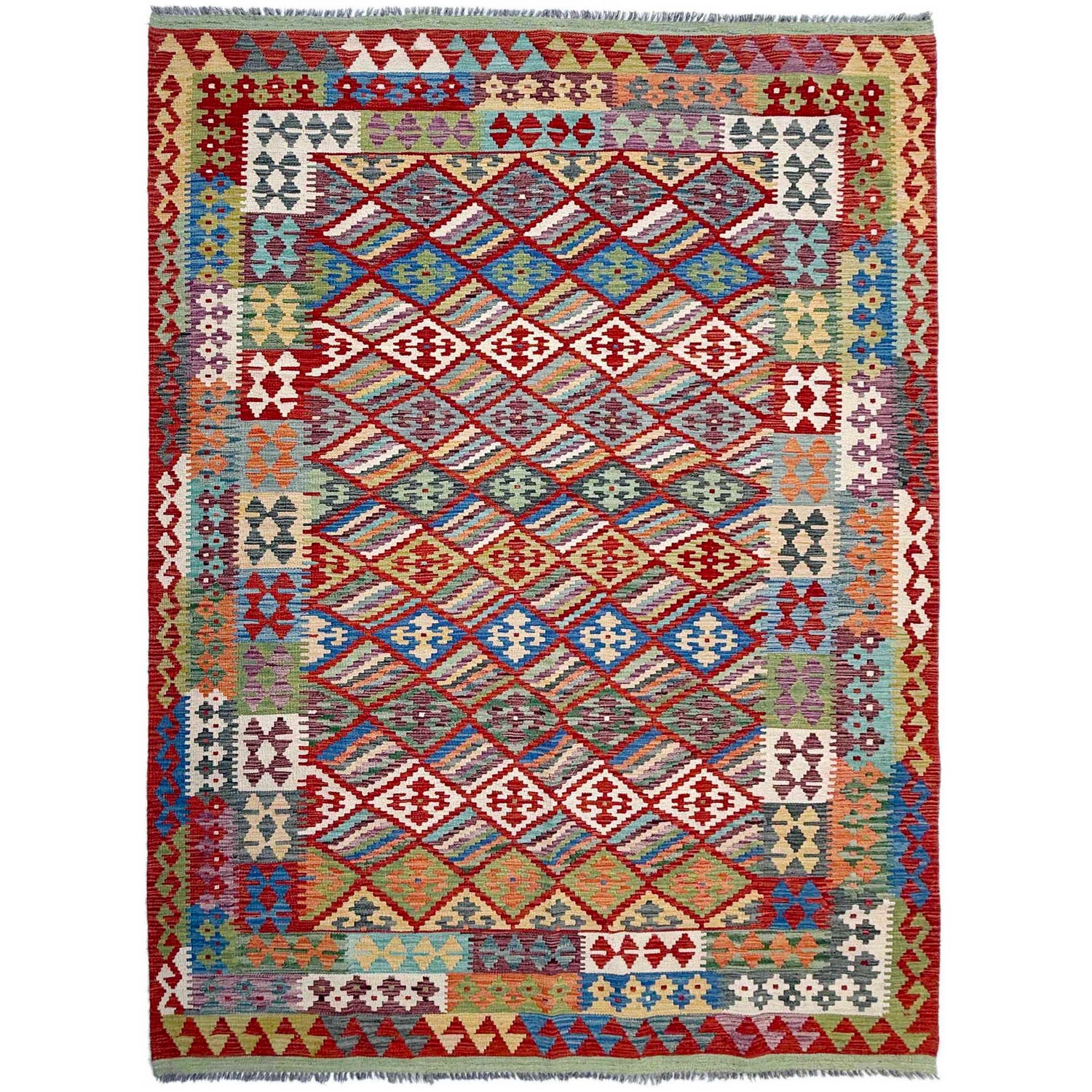 Handmade Vegetable Kilim 6' 7" x 10' 1" ft / 200 x 308 cm - No. Y37320
