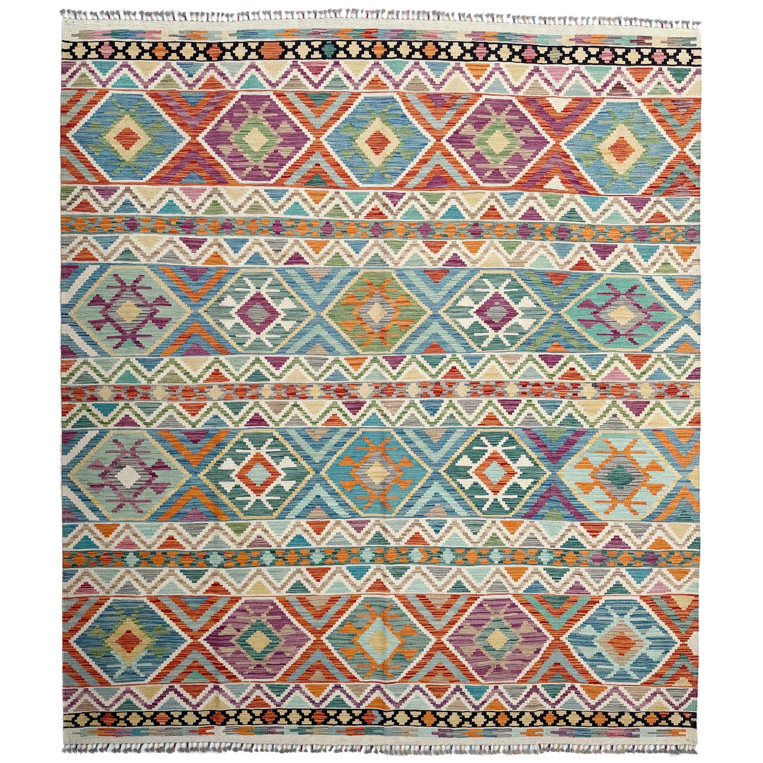 Handmade Vegetable Kilim 8' 6" x 9' 11" ft / 260 x 303 cm - No. Y37343
