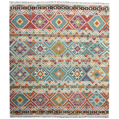 Handmade Vegetable Kilim 8' 6" x 9' 11" ft / 260 x 303 cm - No. Y37343