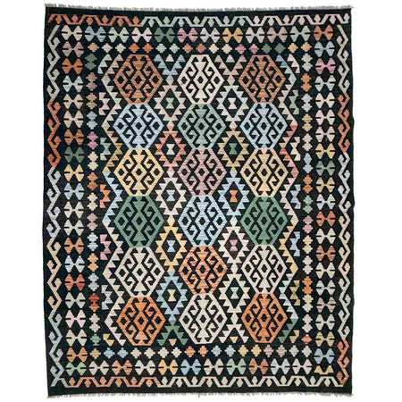 Hand Woven Wool Kelim 6' 2" x 8' 3" ft / 187 x 252 cm - No. Y39092