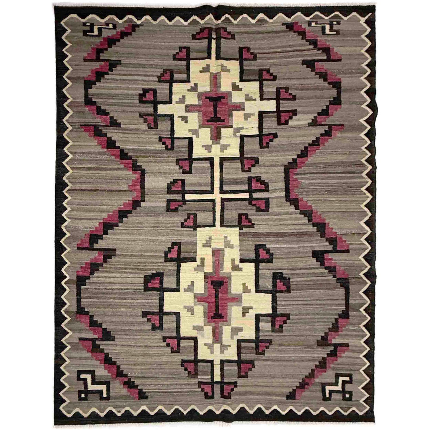 Hand Knotted Afghan Style Kilim 6' 6" x 8' 8" ft / 197 x 265 cm - No. Y39094