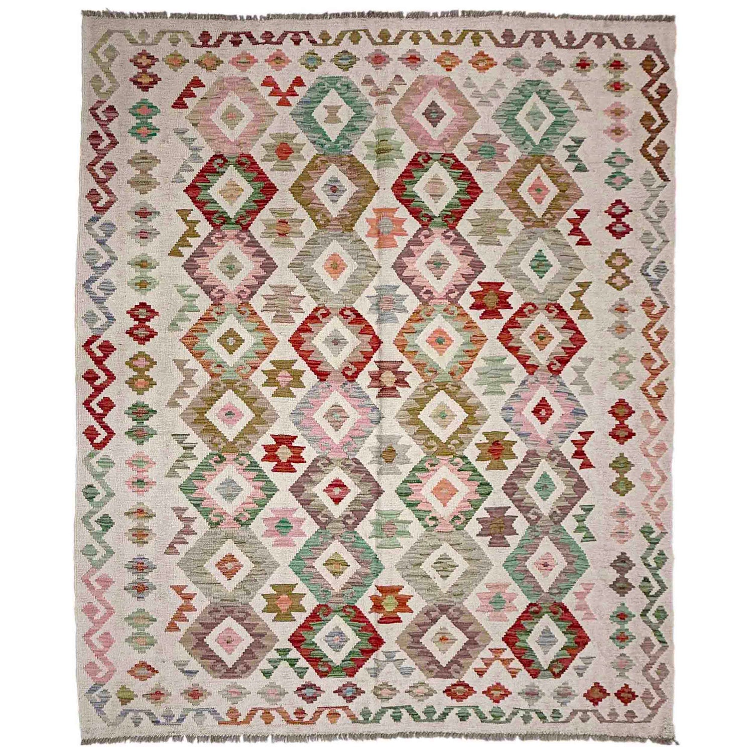 Hand Knotted Flatweave Kilim 5' 10" x 7' 7" ft / 178 x 232 cm - No. Y39097