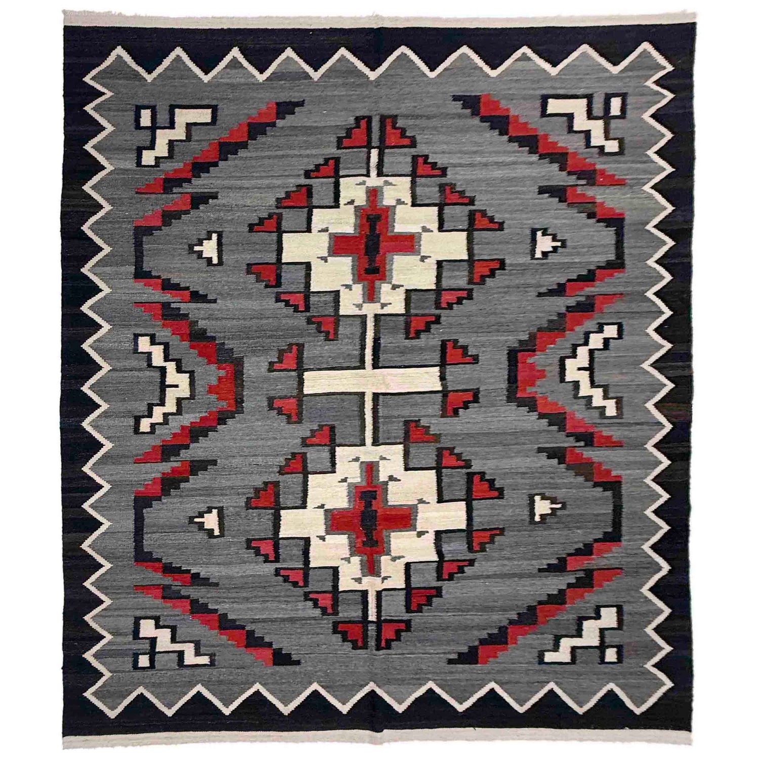 Hand Woven Wool Kelim 6' 4" x 8' 8" ft / 194 x 264 cm - No. Y39100