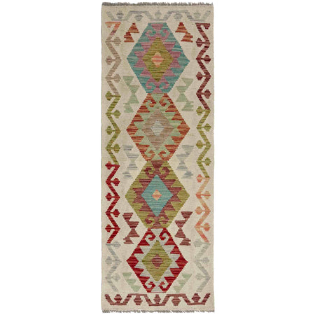 Handmade Turkish Design Wool Kilim Runner 2' 0" x 5' 11" ft / 60 x 180 cm - No. Y39104