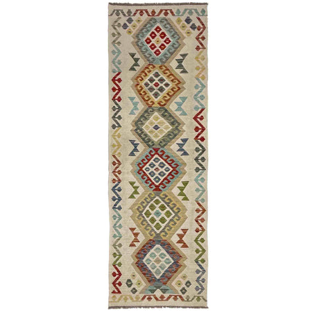 Handmade Turkish Design Wool Kilim Runner 2' 7" x 9' 5" ft / 80 x 286 cm - No. Y39106