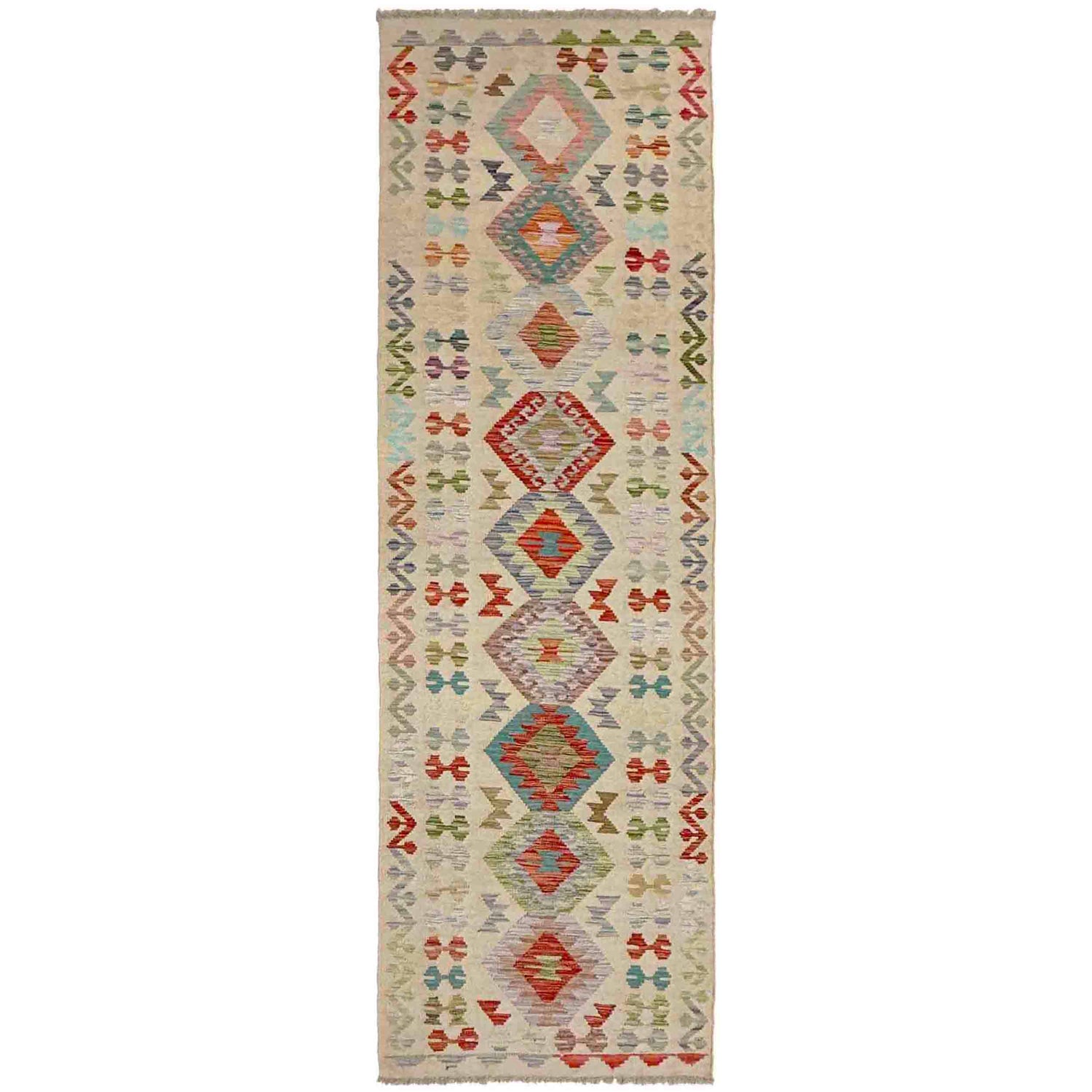 Long Chobi Kilim Runner 2' 7" x 9' 8" ft / 79 x 294 cm - No. Y39107