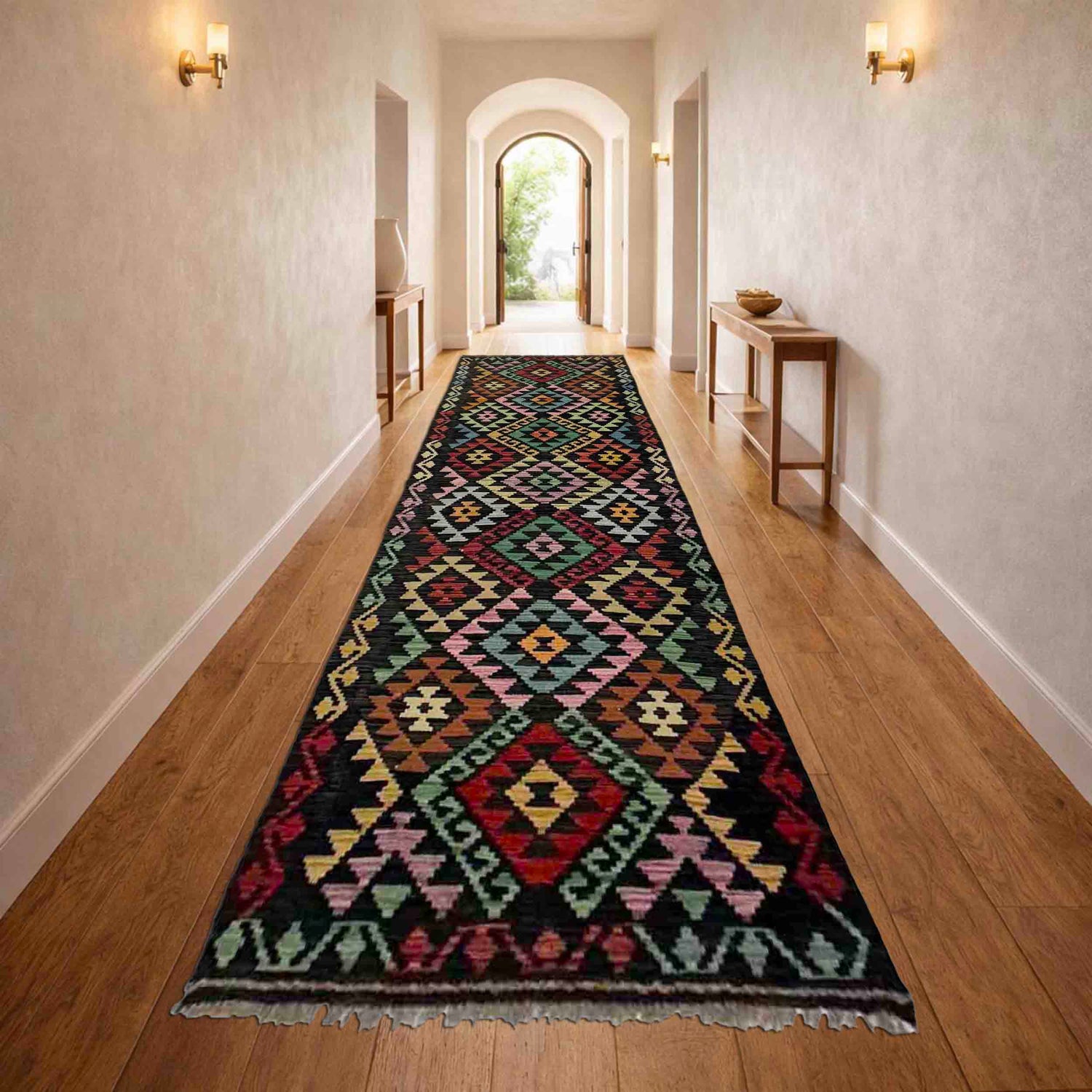 Long Chobi Kilim Runner 2' 8" x 9' 9" ft / 82 x 297 cm - No. Y39108
