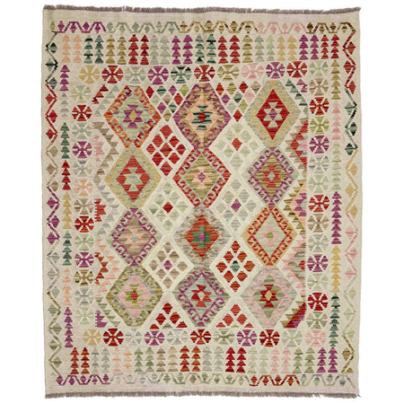 Handmade Vegetable Kilim 5' 0" x 6' 5" ft / 153 x 196 cm - No. Y39110