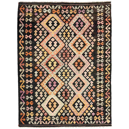 Hand Knotted Afghan Style Kilim 5' 0" x 6' 6" ft / 153 x 199 cm - No. Y39112