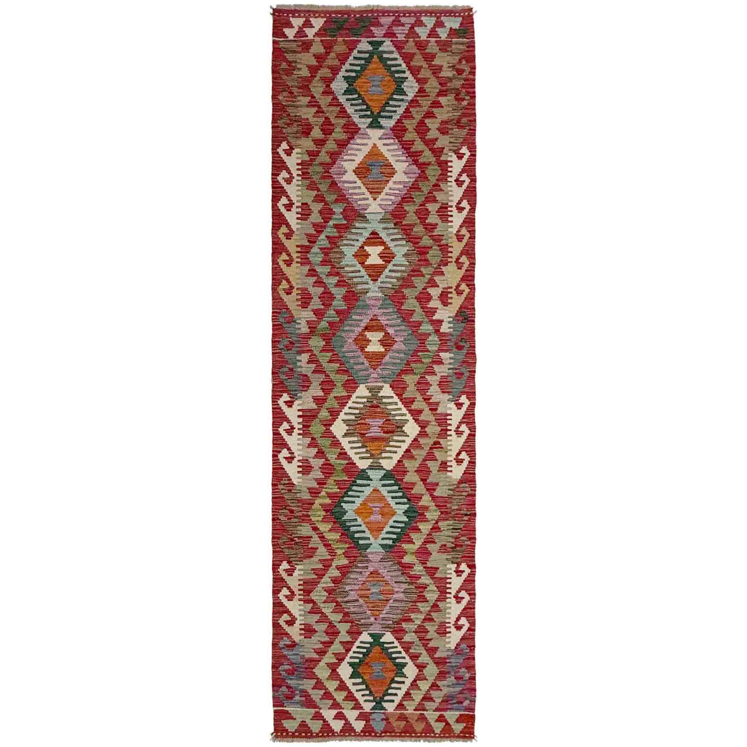 Hand Knotted Flatweave Kilim Runner 2' 2" x 9' 6" ft / 67 x 289 cm - No. Y39117