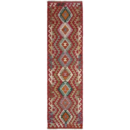 Hand Knotted Flatweave Kilim Runner 2' 2" x 9' 6" ft / 67 x 289 cm - No. Y39117