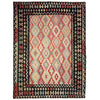 Multi Color ful Flat-Weave Wool Kilim 6' 8" x 9' 5" ft / 203 x 287 cm - No. Y39119
