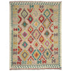Handmade Turkish Design Wool Kilim 5' 1" x 6' 7" ft / 154 x 201 cm - No. Y39128