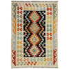 Multi Color ful Flat-Weave Wool Kilim 3' 3" x 4' 10" ft / 99 x 147 cm - No. Y39135