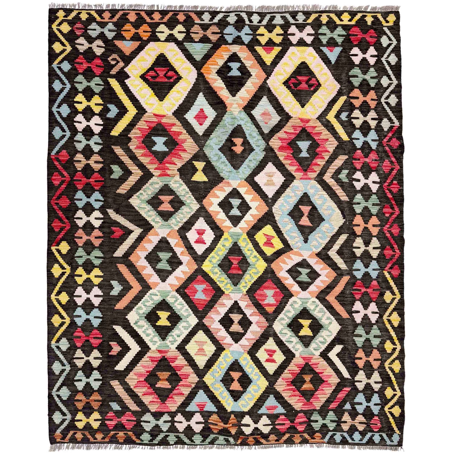 Turkish Kilim Rug | Premium Multicolor Vegetable Dye. – ALLRUGO